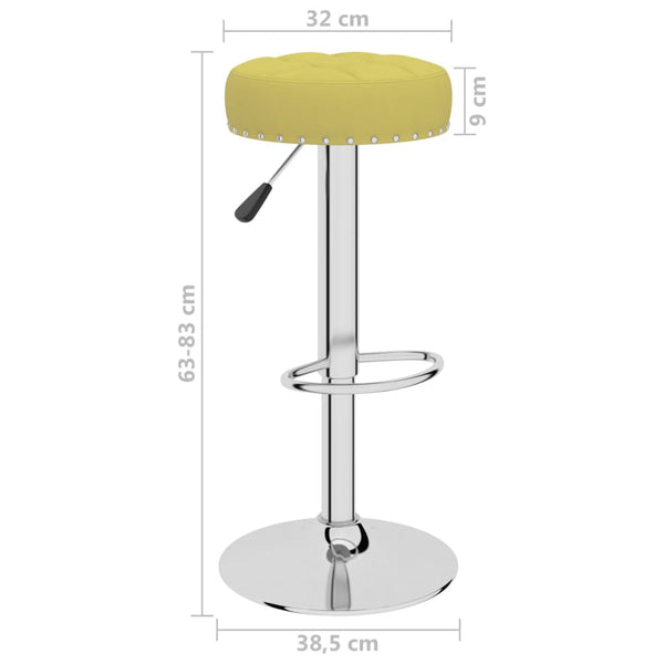 vidaXL Bar Stools 2 pcs Green Fabric