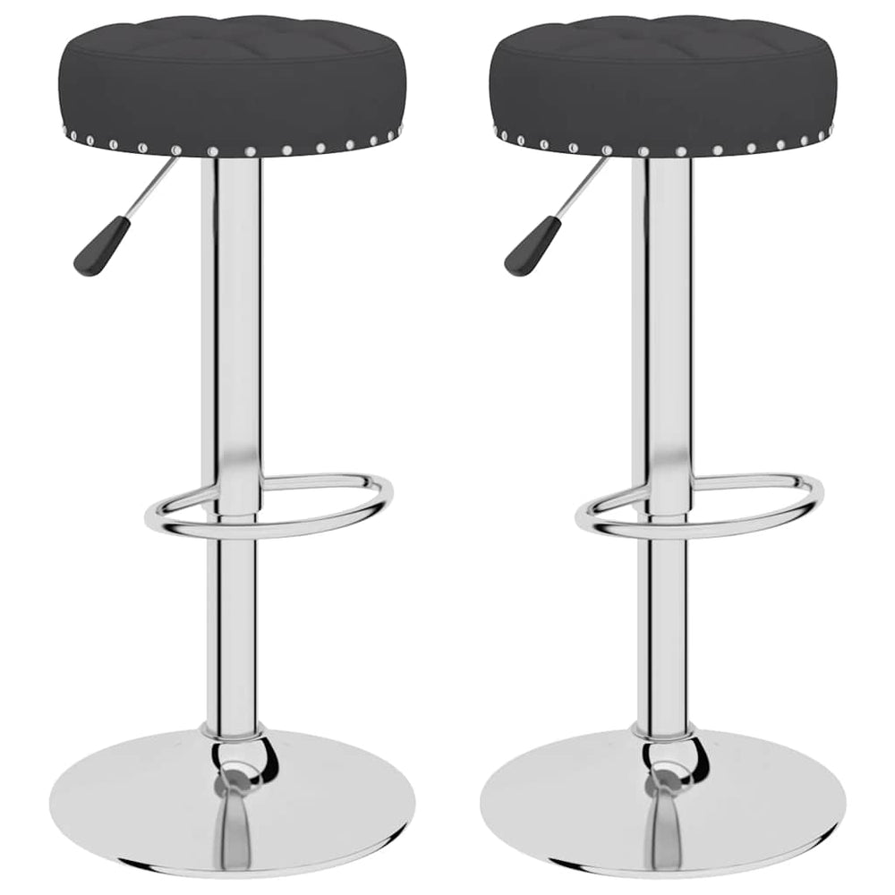 vidaXL Bar Stools 2 pcs Black Fabric