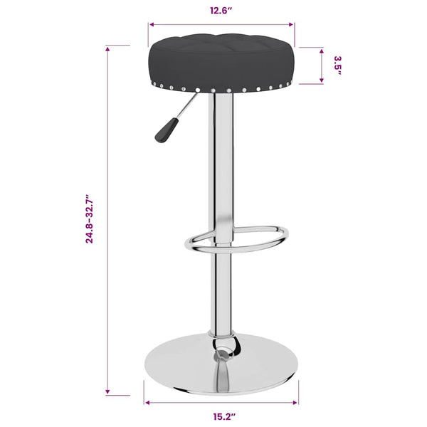 vidaXL Bar Stools 2 pcs Black Fabric