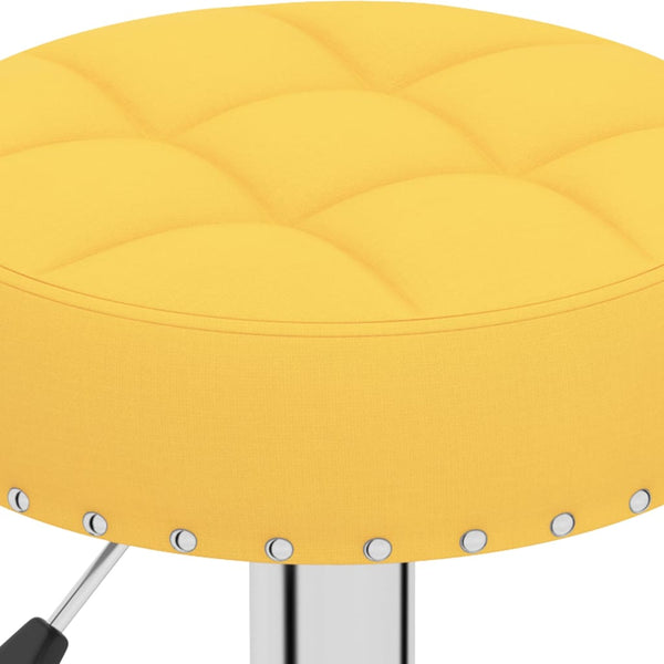 vidaXL Bar Stools 2 pcs. Mustard Yellow Fabric