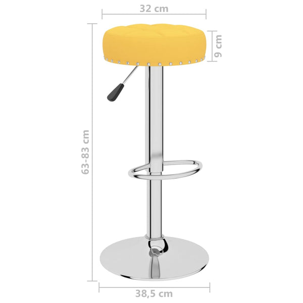 vidaXL Bar Stools 2 pcs. Mustard Yellow Fabric
