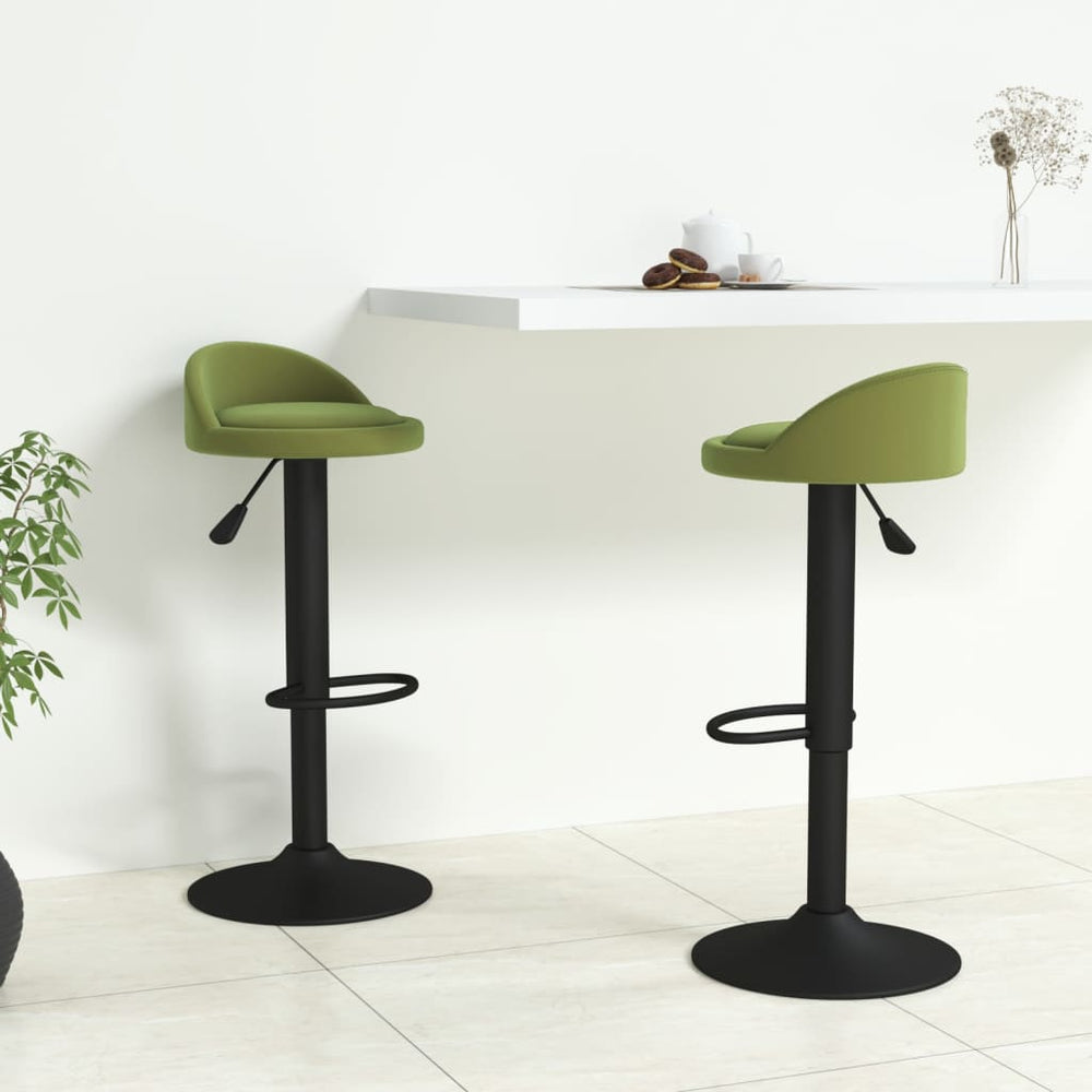 2er Set Barhocker Hellgrün Samt