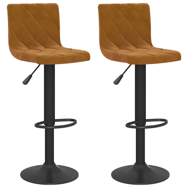 vidaXL Bar Stools 2 pcs. Brown Velvet