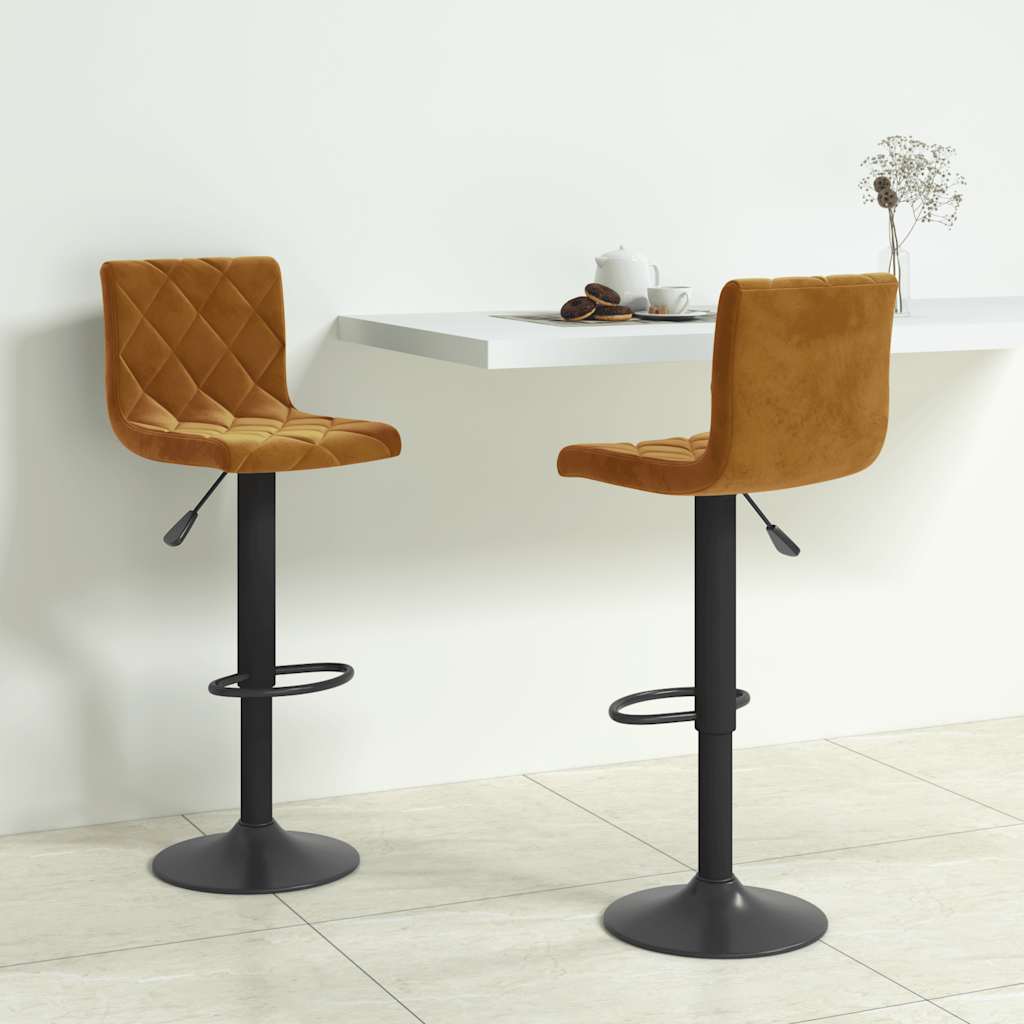 vidaXL Bar Stools 2 pcs. Brown Velvet