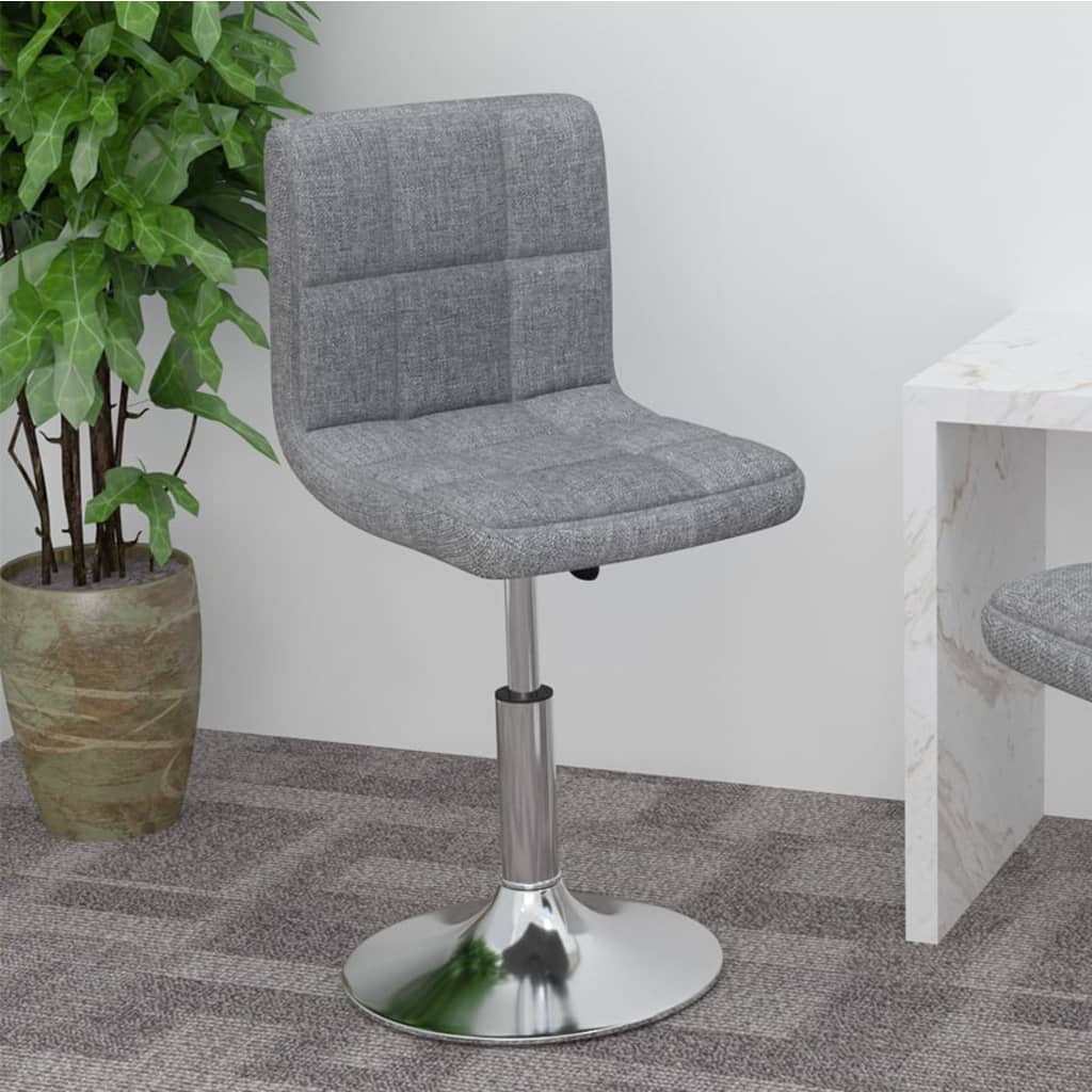 vidaXL Swivel Bar Stool Light Grey Fabric