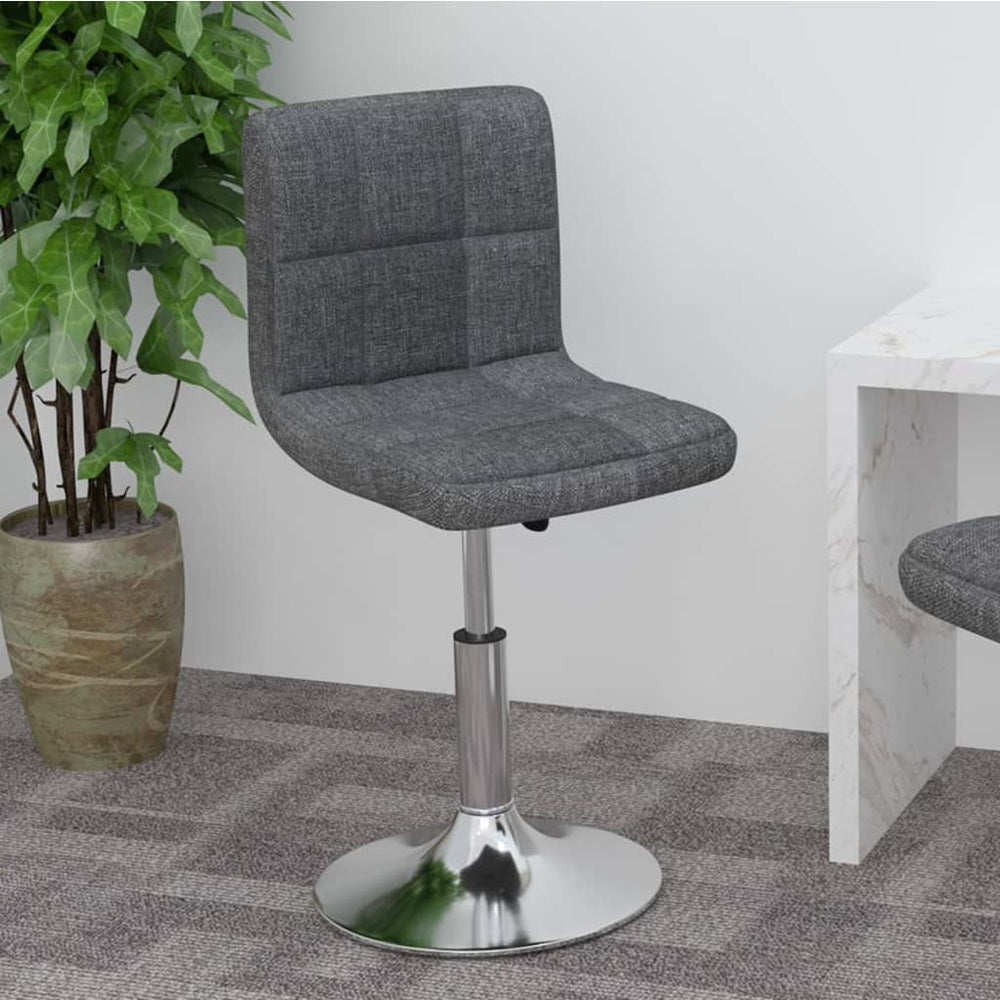 vidaXL Swivel Bar Stool Dark Grey Fabric
