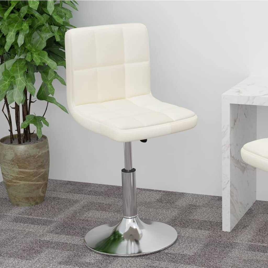 vidaXL Swivel Bar Stool Cream Fabric
