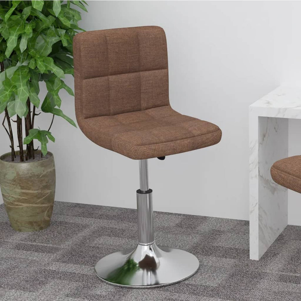 vidaXL Swivel Bar Stool Brown Fabric