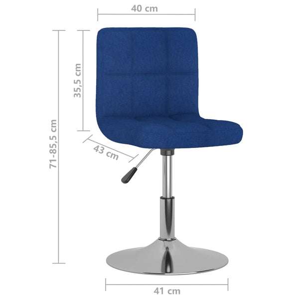 vidaXL Swivel Bar Stool Blue Fabric