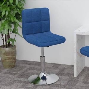 vidaXL Swivel Bar Stool Blue Fabric