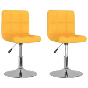 vidaXL Dining Chairs 2 pcs Swivel Yellow Fabric