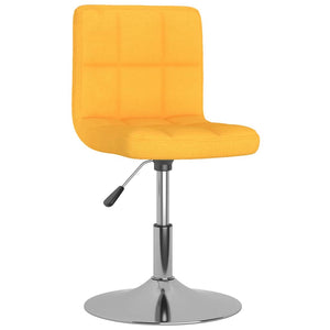 vidaXL Dining Chairs 2 pcs Swivel Yellow Fabric