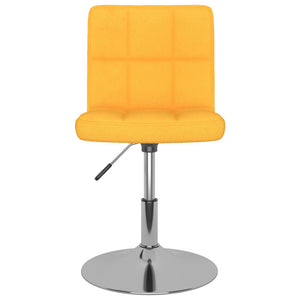 vidaXL Dining Chairs 2 pcs Swivel Yellow Fabric