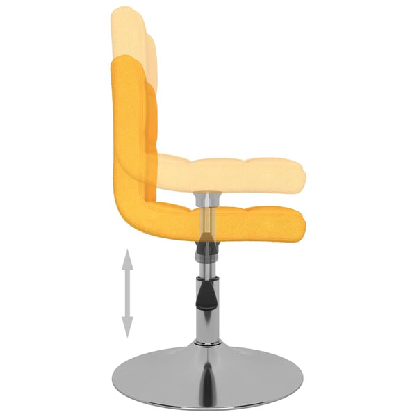 vidaXL Dining Chairs 2 pcs Swivel Yellow Fabric