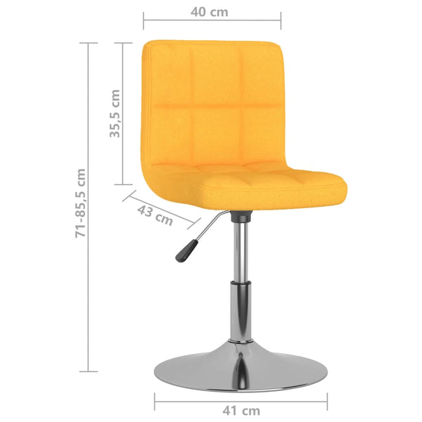 vidaXL Dining Chairs 2 pcs Swivel Yellow Fabric