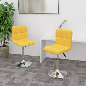 vidaXL Dining Chairs 2 pcs Swivel Yellow Fabric