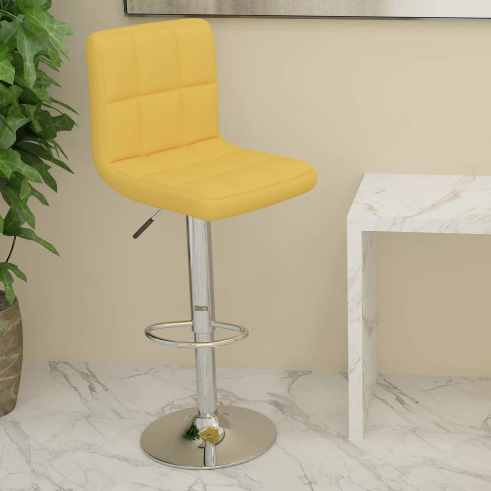 vidaXL Bar Stool Mustard Yellow Fabric