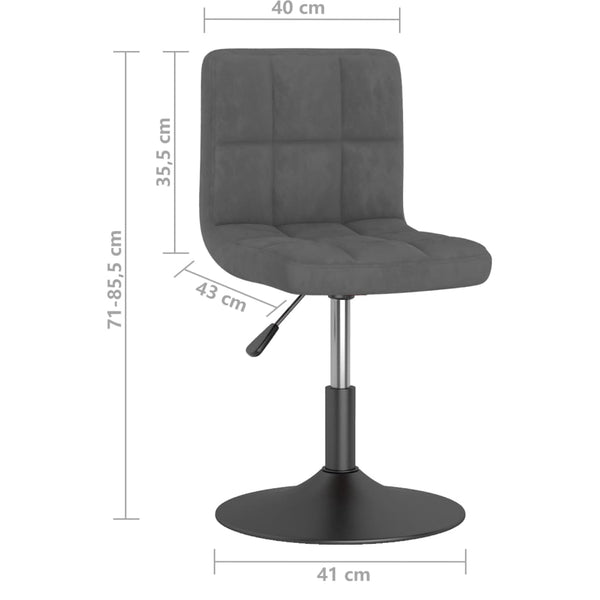 vidaXL Swivel Bar Stool Dark Grey Velvet