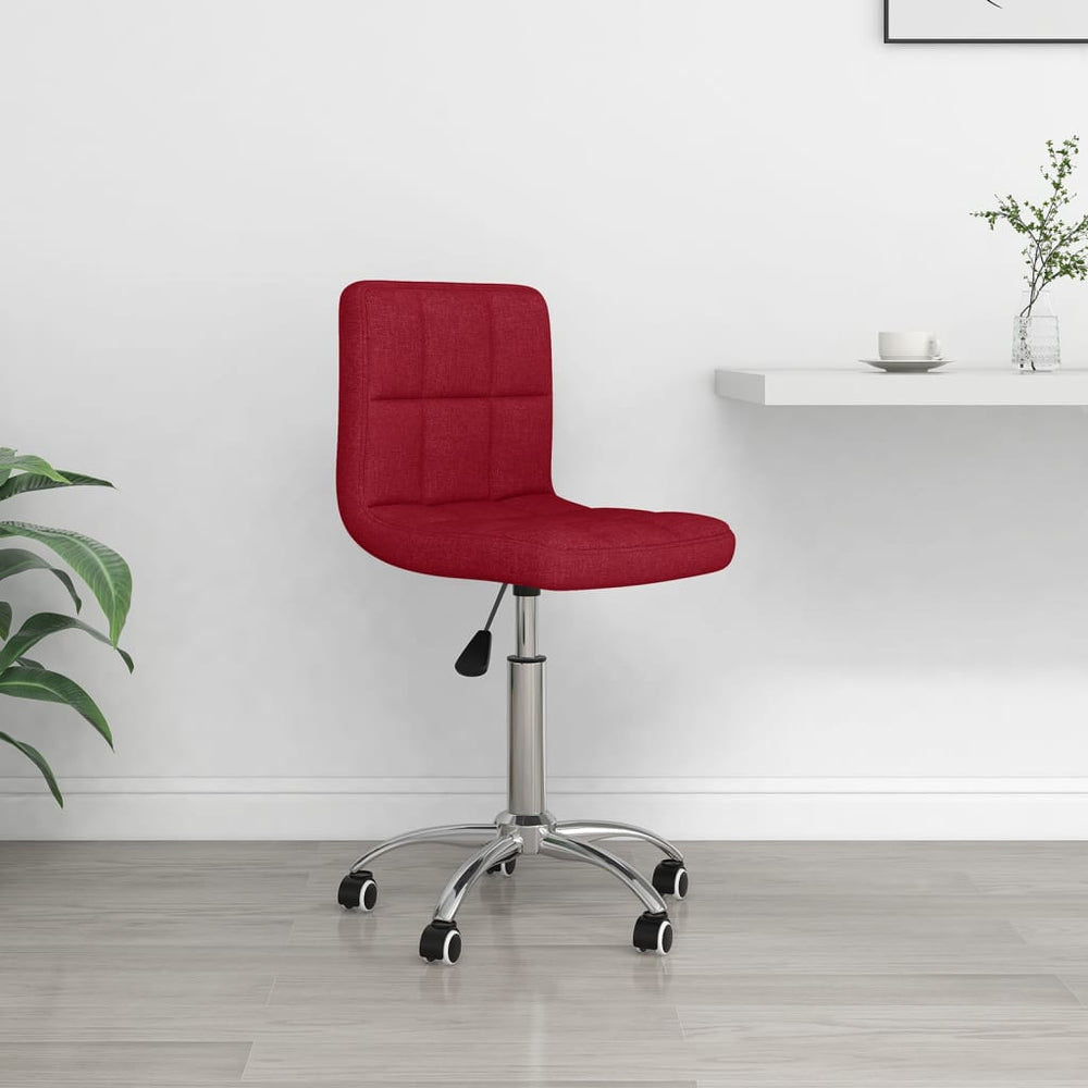 vidaXL Swivel Office Chair Burgundy Fabric
