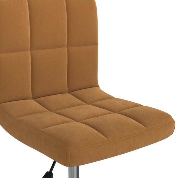vidaXL Swivel Office Chair Brown Velvet