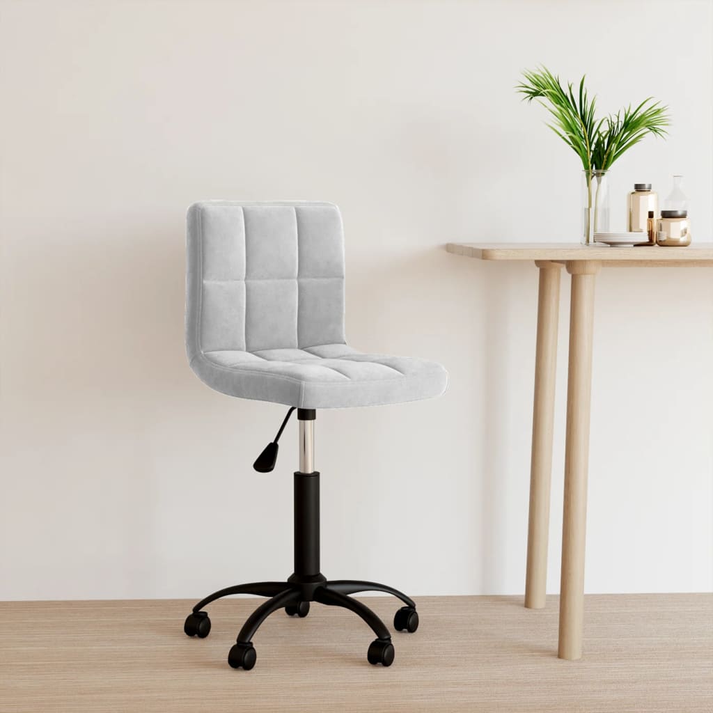 vidaXL Swivel Office Chair Light Grey Velvet