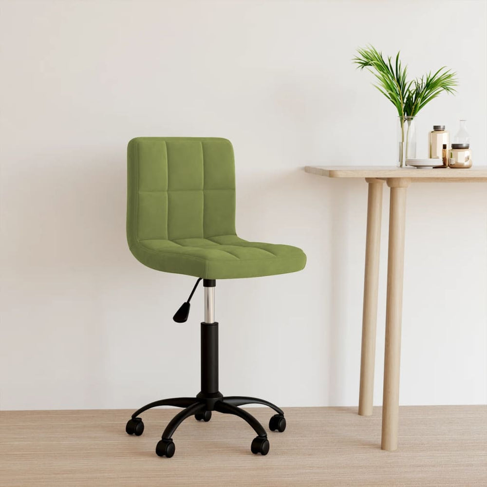 vidaXL Swivel Office Chair Light Green Velvet