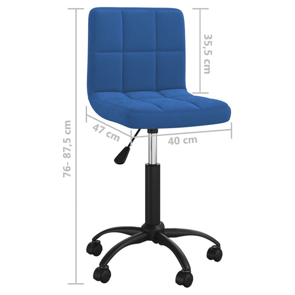 vidaXL Swivel Office Chair Blue Velvet