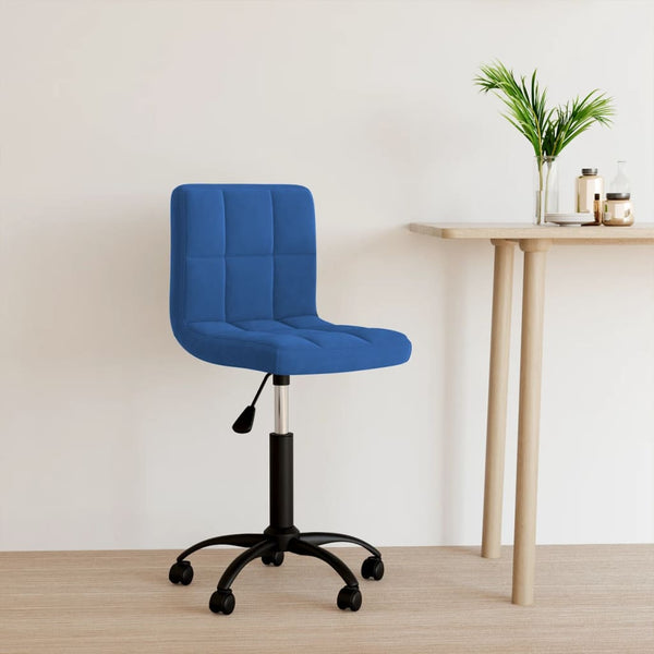 vidaXL Swivel Office Chair Blue Velvet