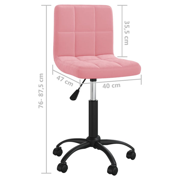vidaXL Swivel Office Chair Pink Velvet