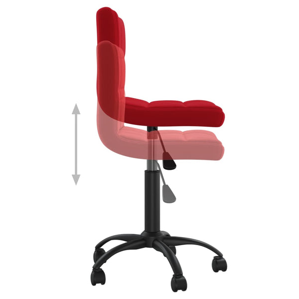 vidaXL Swivel Office Chair Wine Red Velvet
