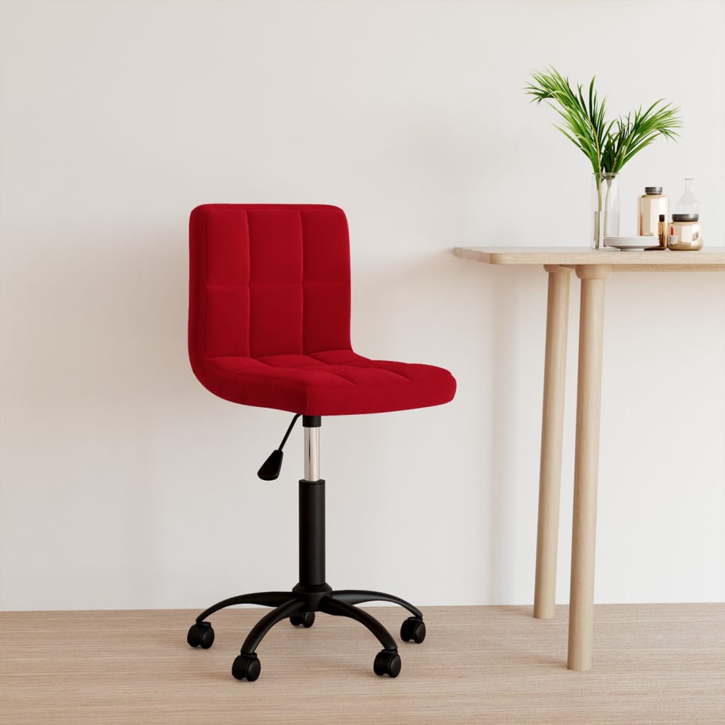 vidaXL Swivel Office Chair Wine Red Velvet