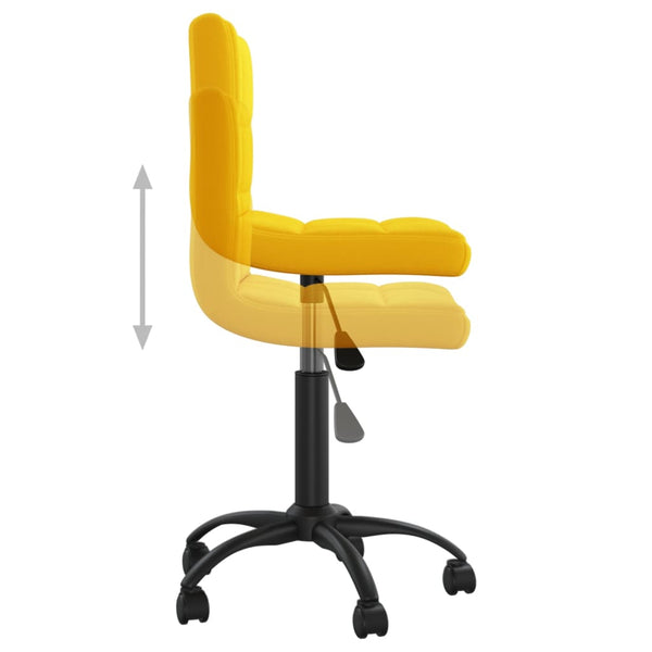 vidaXL Swivel Office Chair Mustard Yellow Velvet