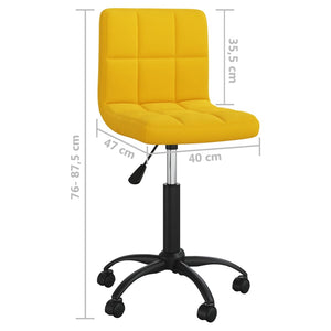 vidaXL Swivel Office Chair Mustard Yellow Velvet