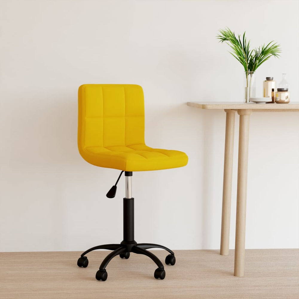 vidaXL Swivel Office Chair Mustard Yellow Velvet