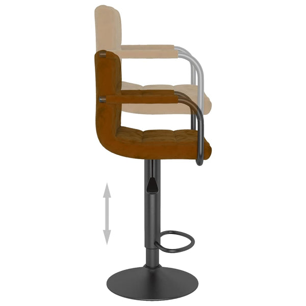 vidaXL Bar Stool Brown Velvet