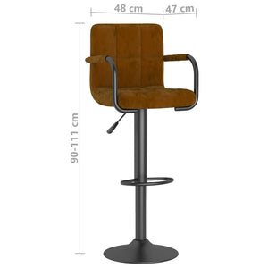 vidaXL Bar Stool Brown Velvet