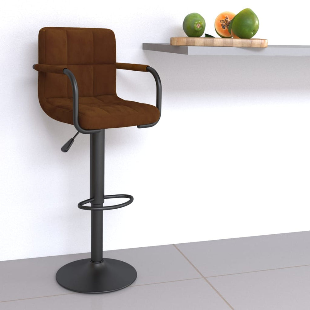 vidaXL Bar Stool Brown Velvet