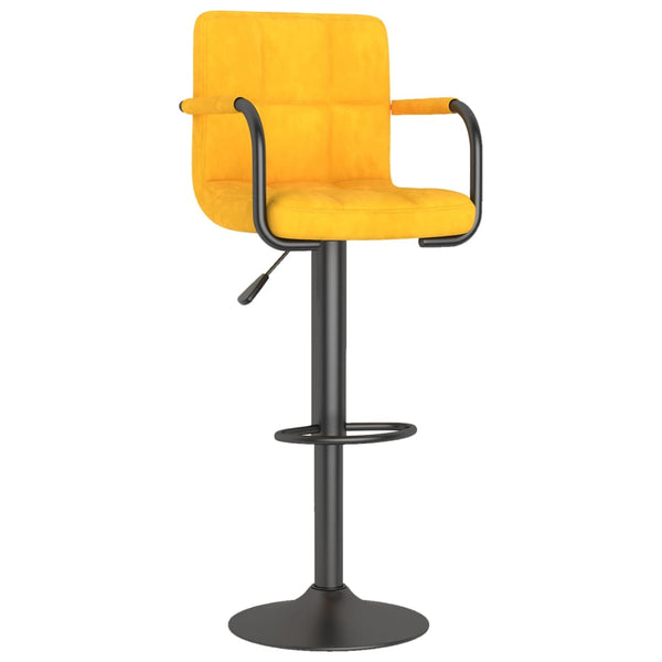 vidaXL Bar Stools Mustard Yellow Velvet