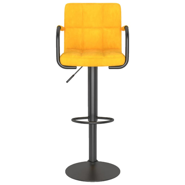 vidaXL Bar Stools Mustard Yellow Velvet