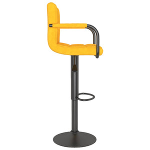 vidaXL Bar Stools Mustard Yellow Velvet