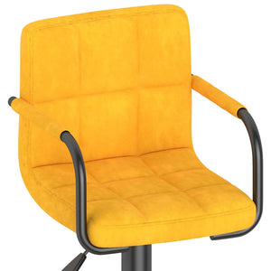 vidaXL Bar Stools Mustard Yellow Velvet