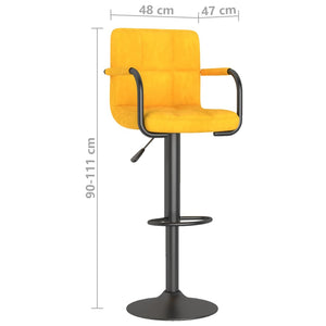 vidaXL Bar Stools Mustard Yellow Velvet