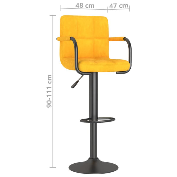 vidaXL Bar Stools Mustard Yellow Velvet