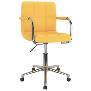 vidaXL Swivel Office Chair Mustard Yellow Fabric