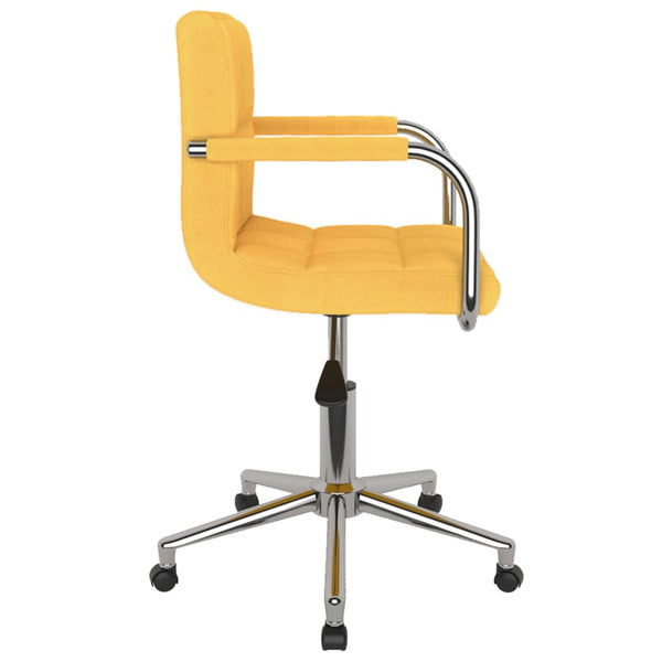 vidaXL Swivel Office Chair Mustard Yellow Fabric