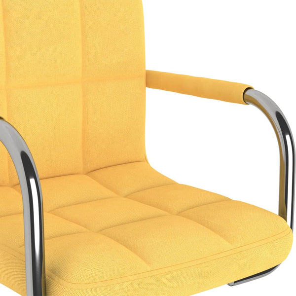 vidaXL Swivel Office Chair Mustard Yellow Fabric