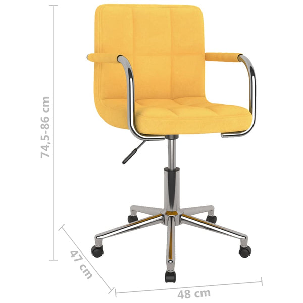 vidaXL Swivel Office Chair Mustard Yellow Fabric