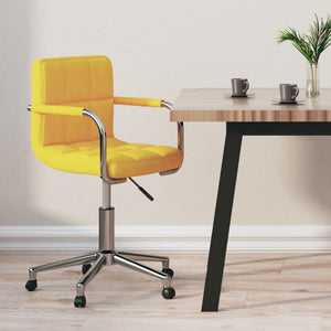vidaXL Swivel Office Chair Mustard Yellow Fabric