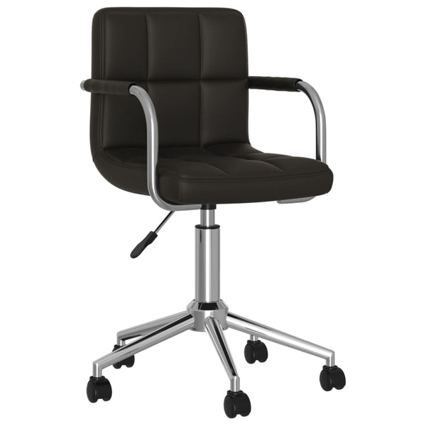 vidaXL Swivel Office Chair Black Faux Leather