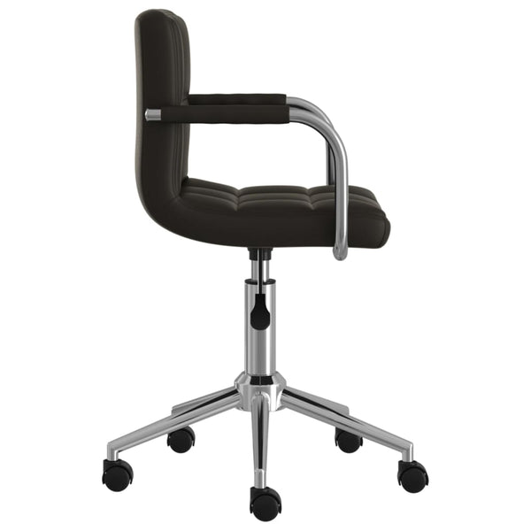 vidaXL Swivel Office Chair Black Faux Leather